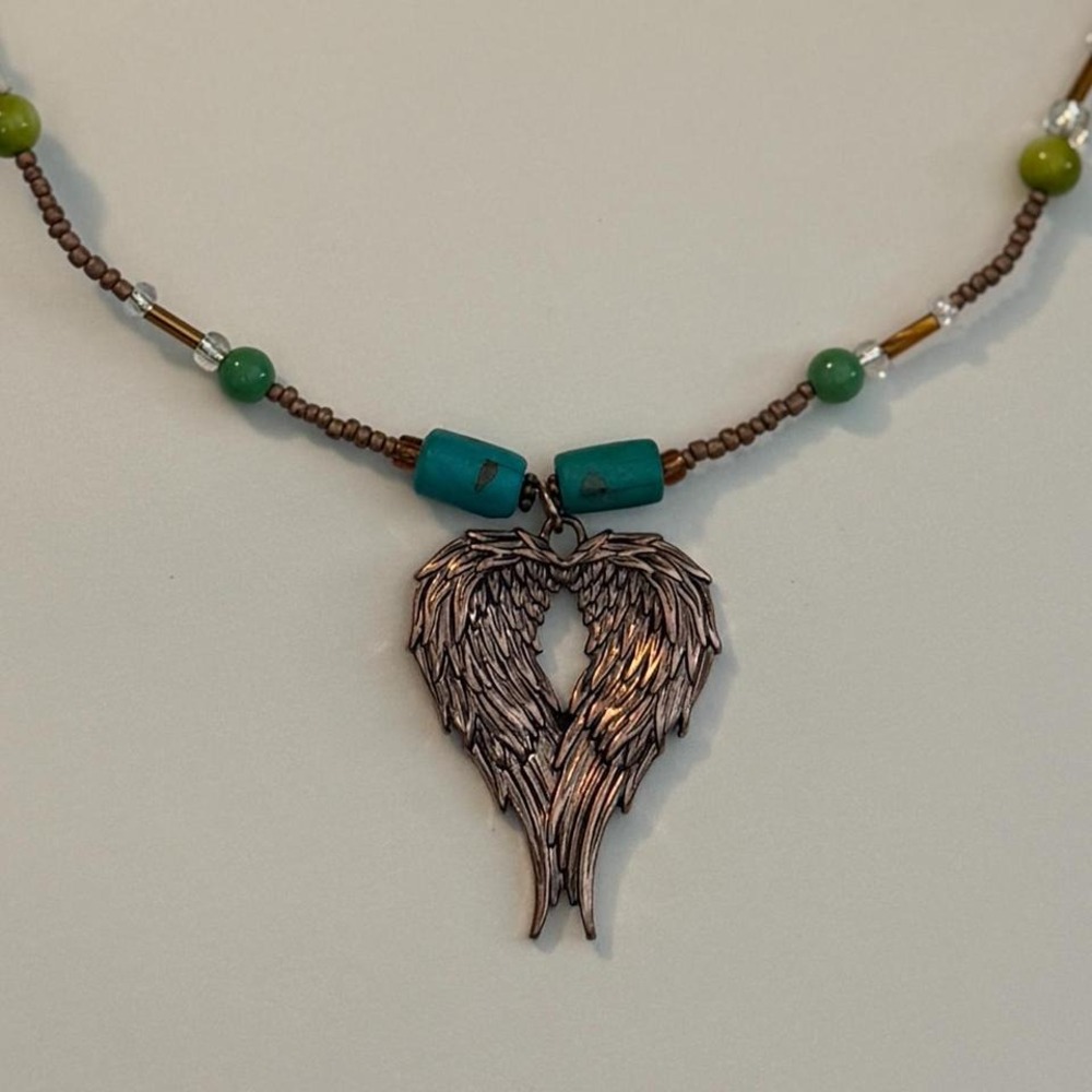 New Handmade Angel Wings Beaded‎ Unique Necklace